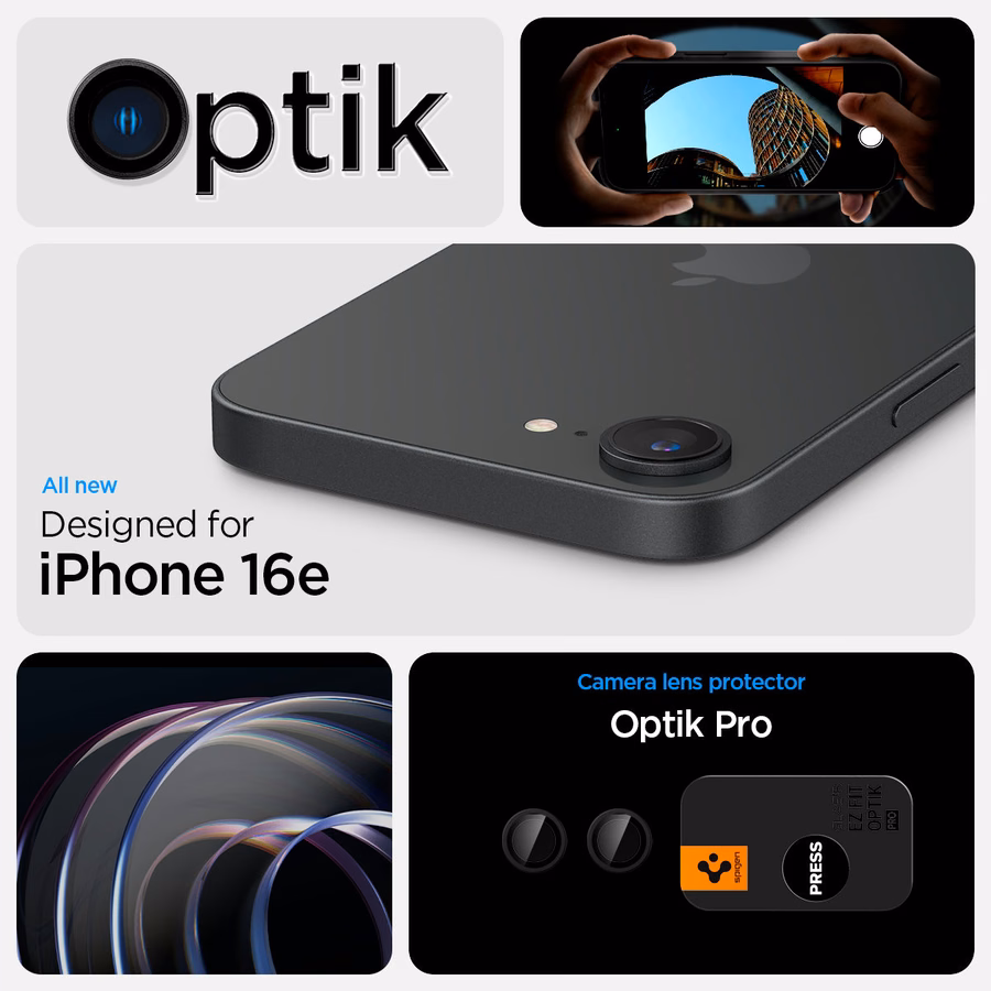 iPhone 16eシリーズ - Optik Pro EZ Fit レンズプロテクター
