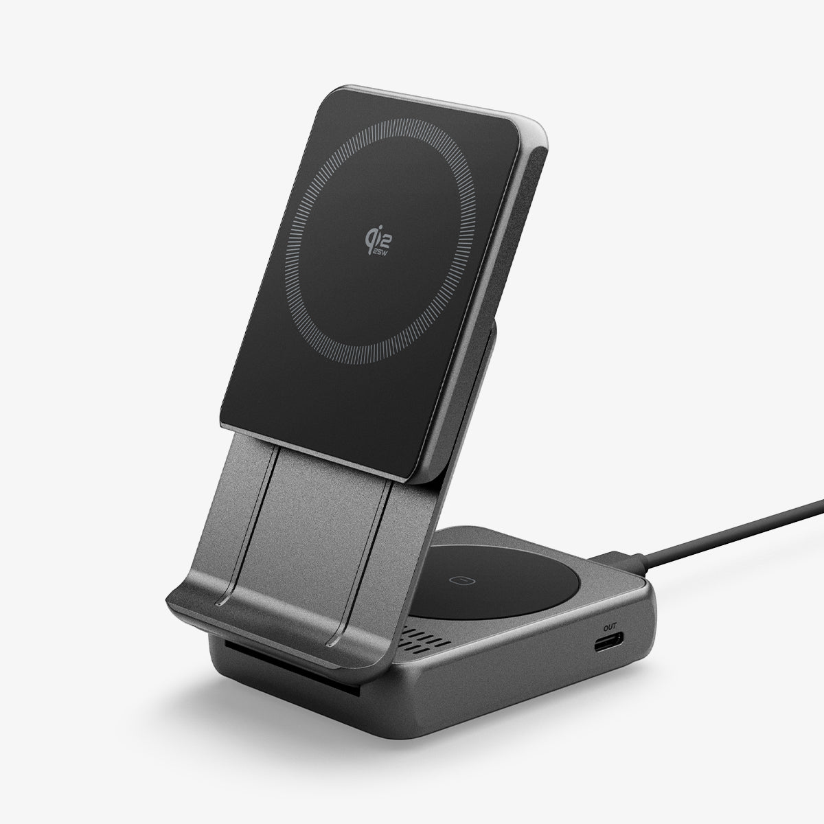 2-in-1 マグネット式 qi2.2 ワイヤレス充電器 ef302moq マグフィット